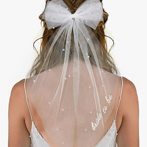 White Bride to Be Veil with Bow